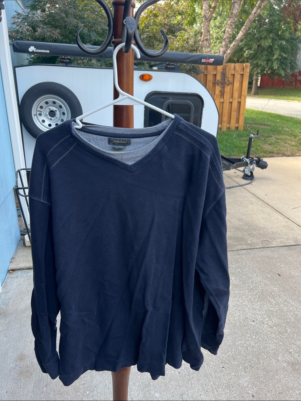 Men's V-Neck Sweater in Navy by Afton